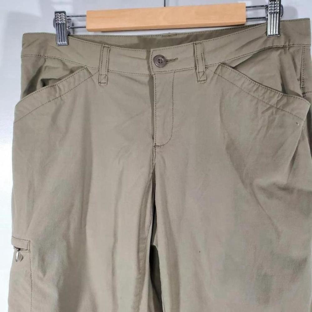 Eddie Bauer Capri Length Cargo Pants Army Green Size 8 - Picture 2 of 8
